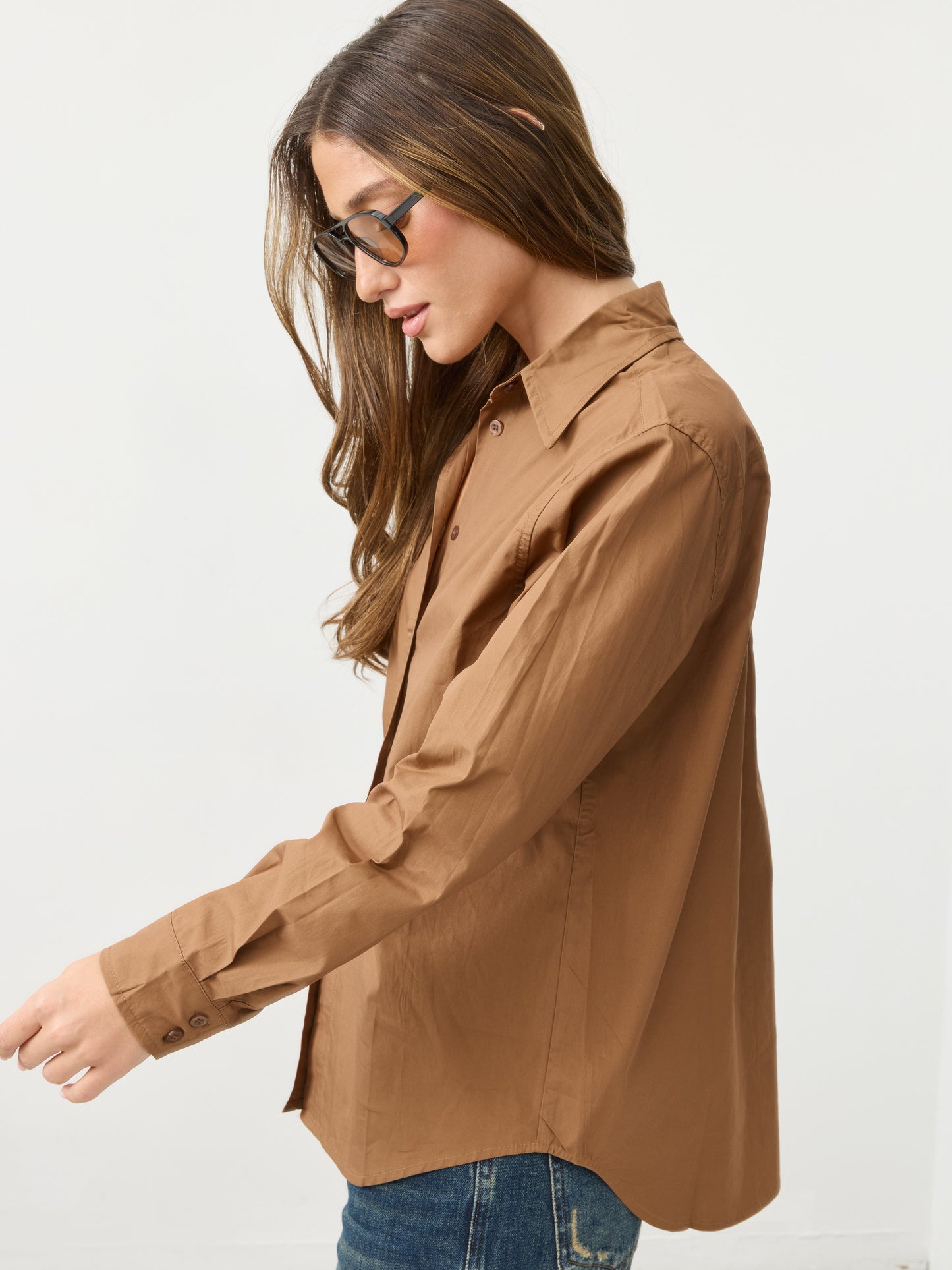 חולצה מכופתרת לונה | חאקי