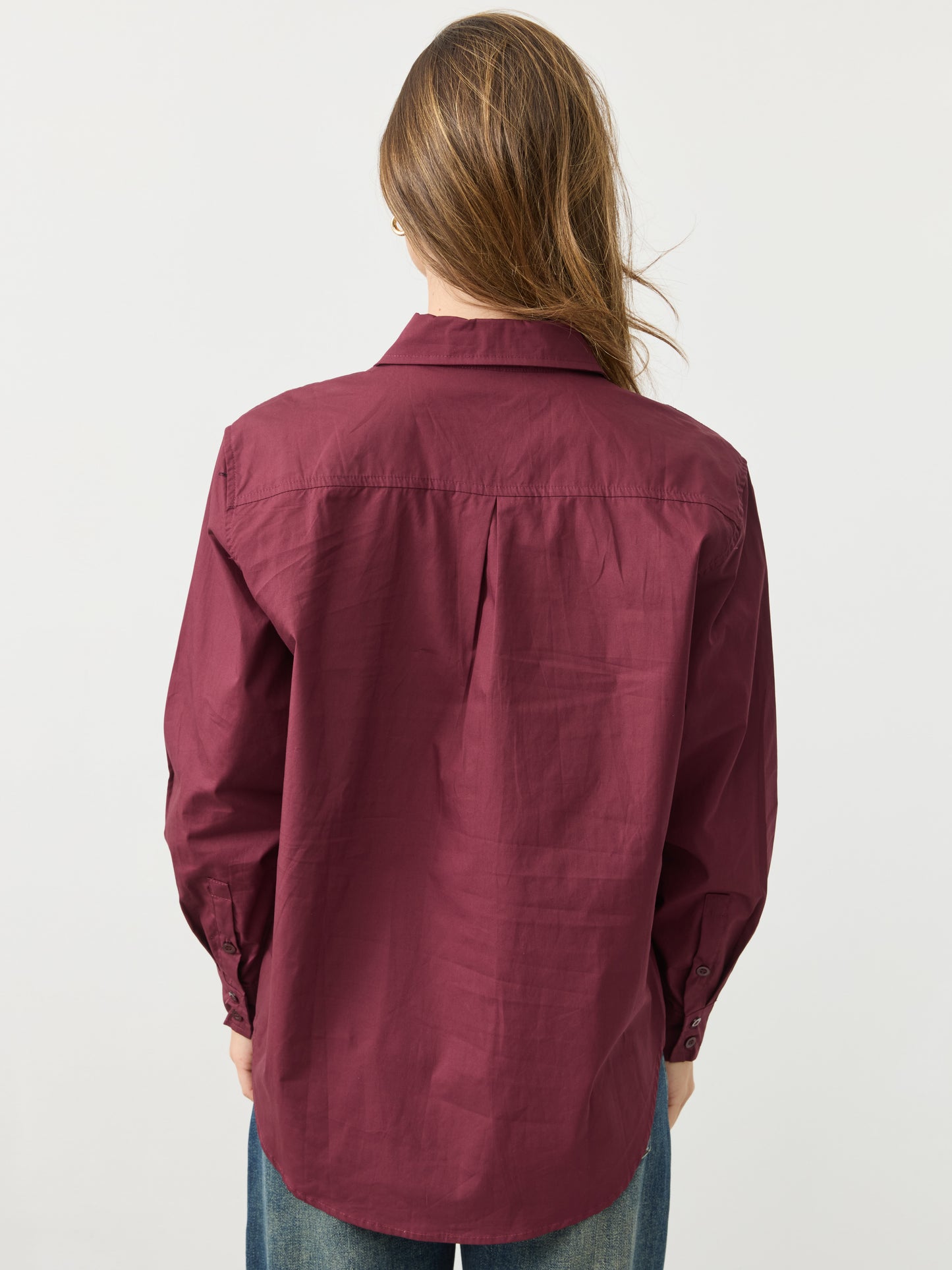 חולצה מכופתרת לונה | בורדו