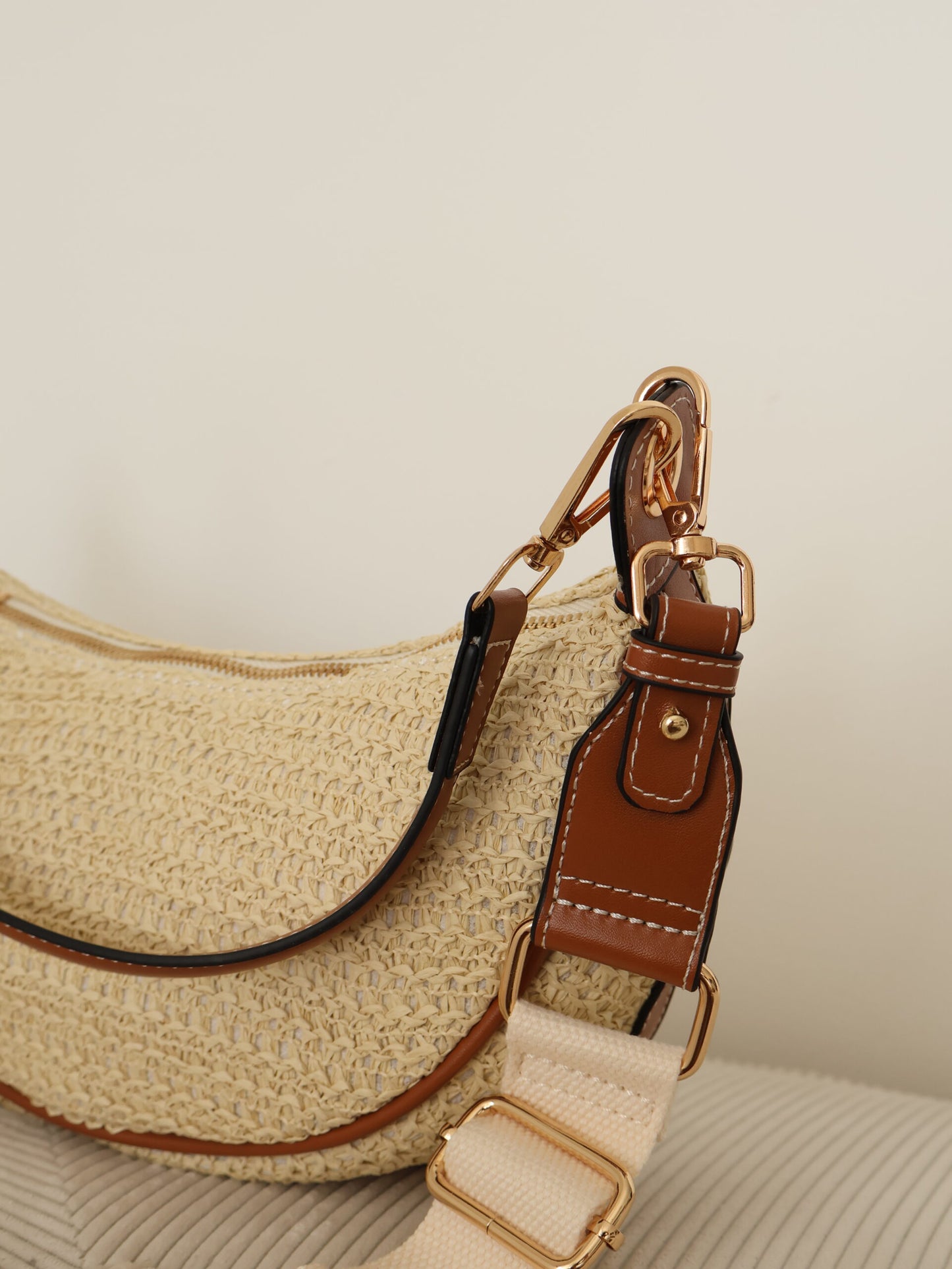 תיק קש רוקו | חום