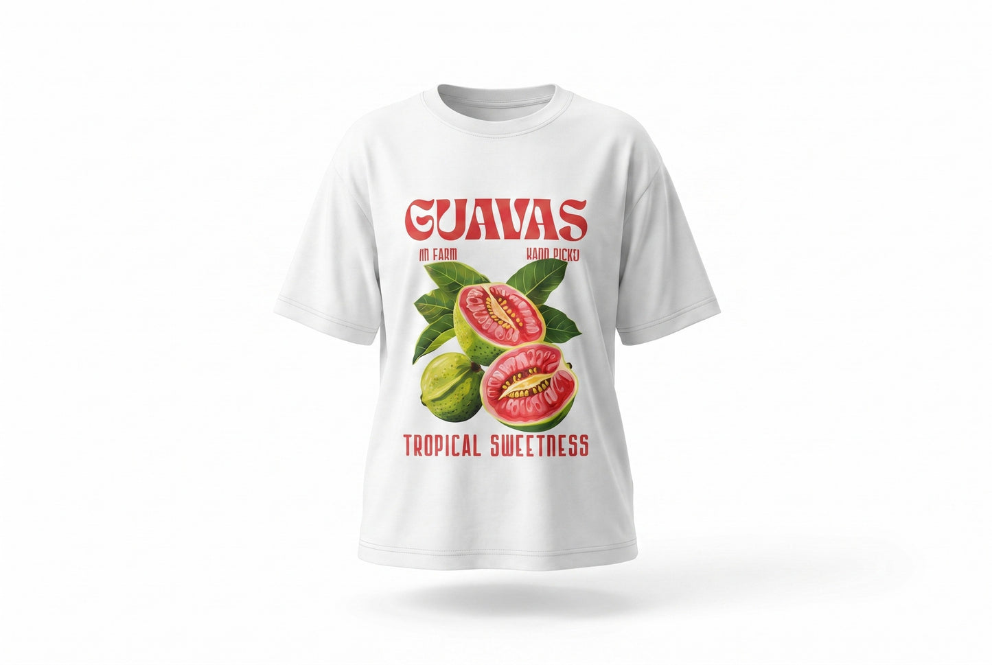 טישירט אוברסייז הדפס GUAVAS | לבן