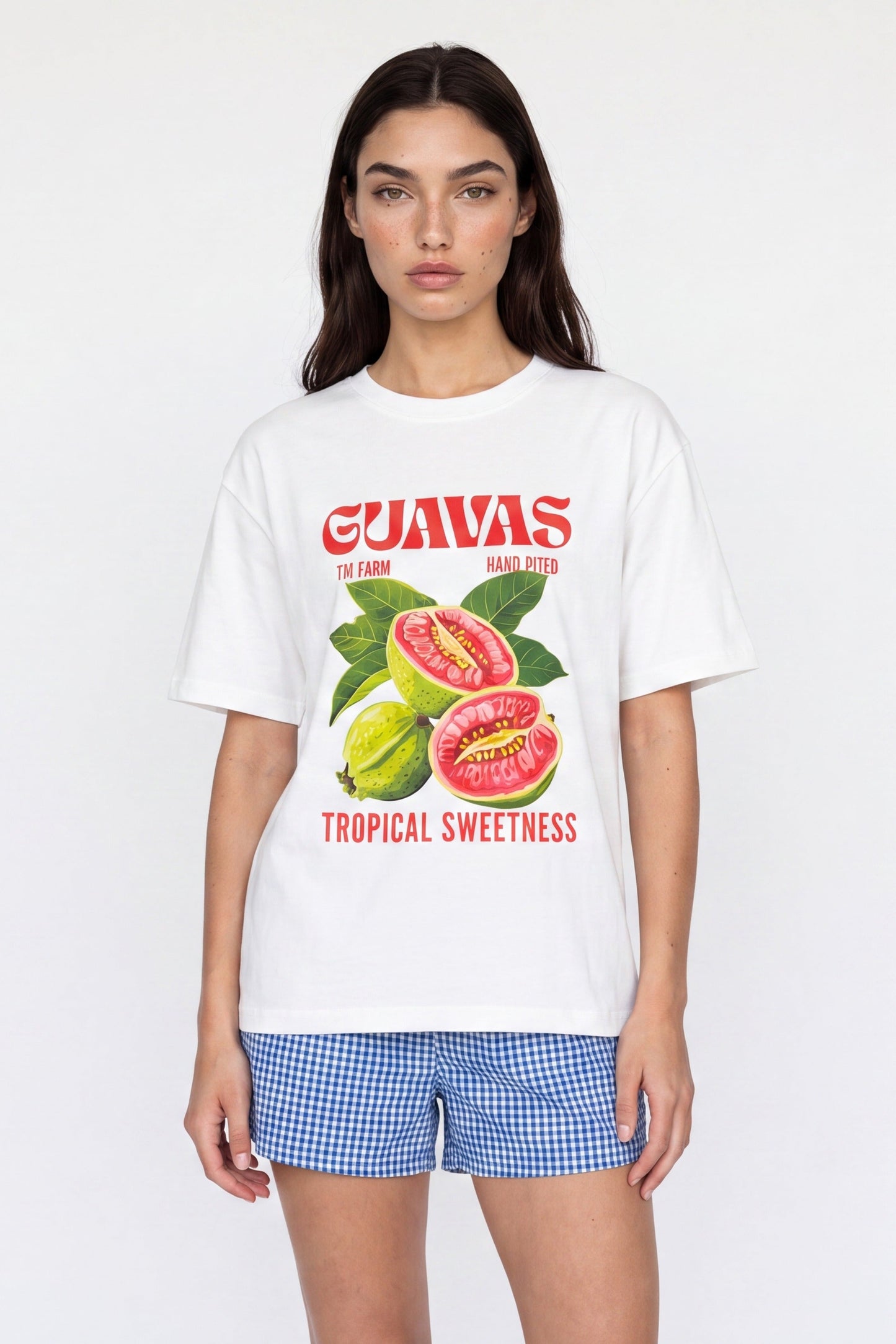 טישירט הדפס GUAVAS | לבן
