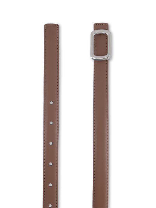 חגורה דקה לנשים בצבע חום