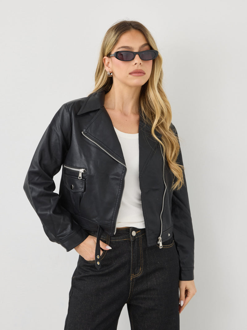 ג'קט דמוי עור הולט | שחור