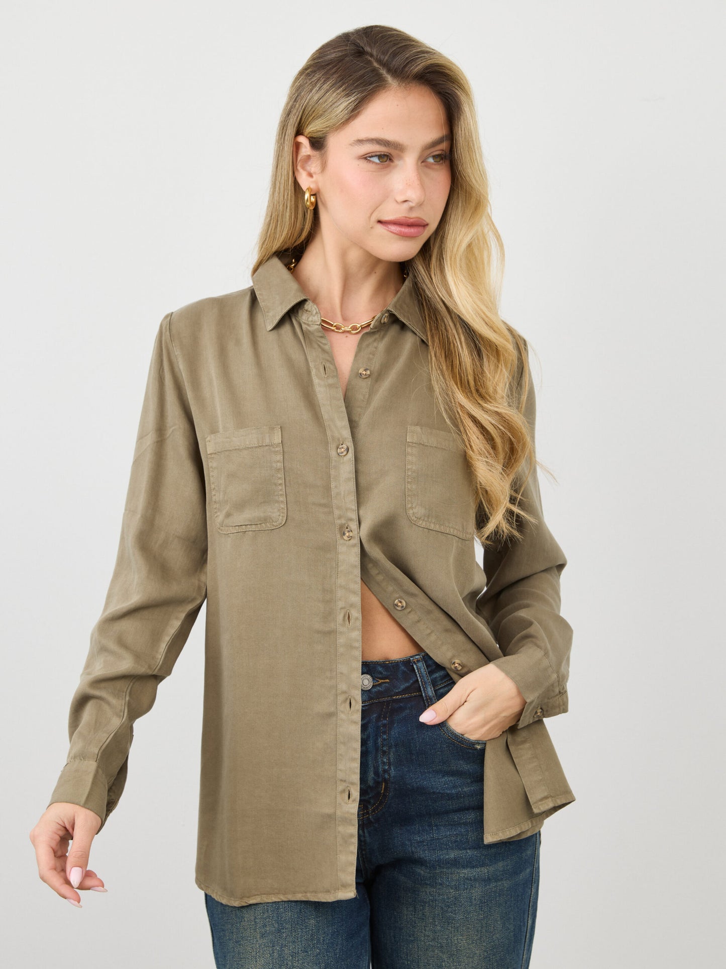 חולצה מכופתרת  אדל | ירוק