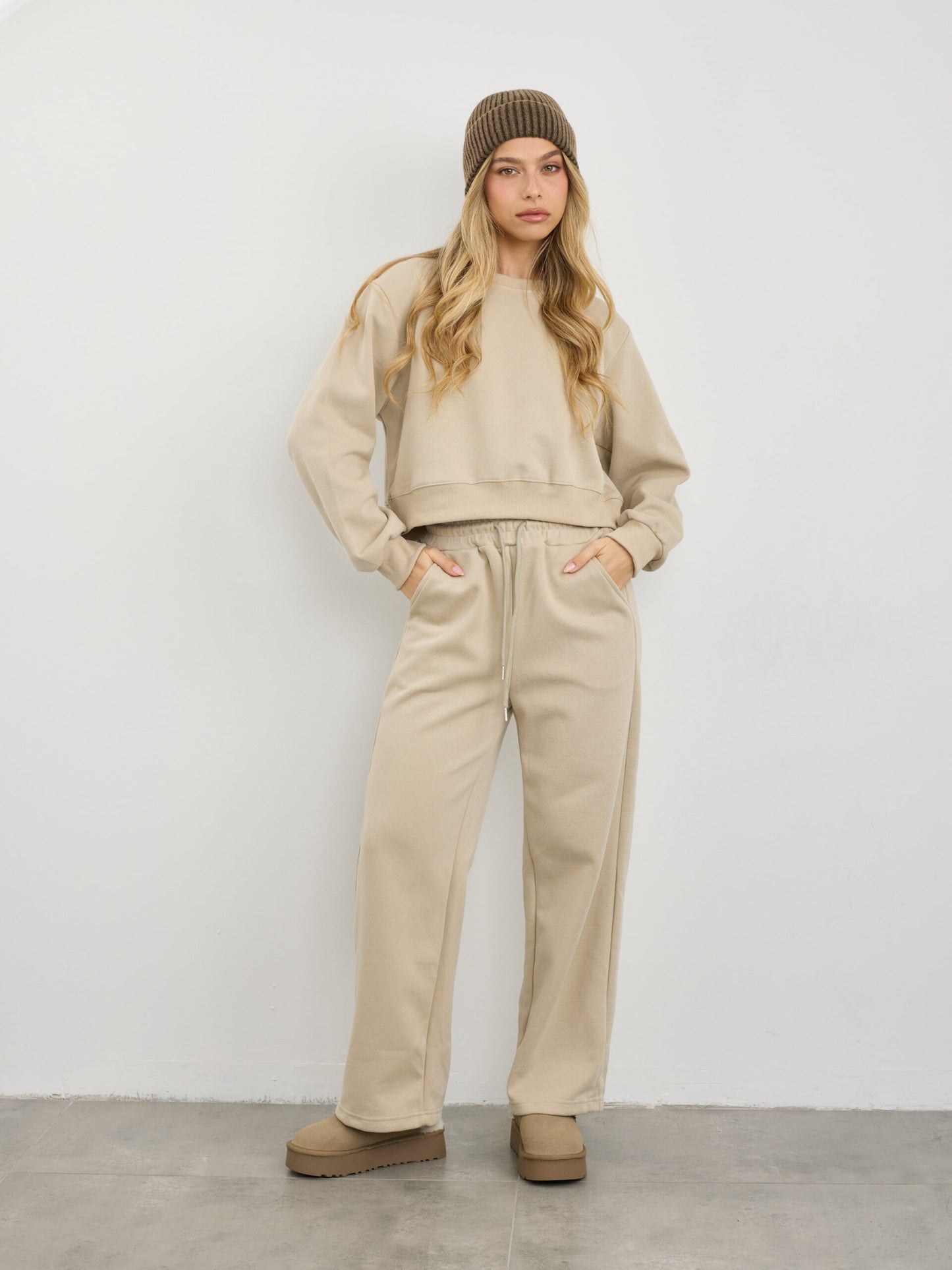 מכנסיי פוטר ארוכים לוגן | בז'