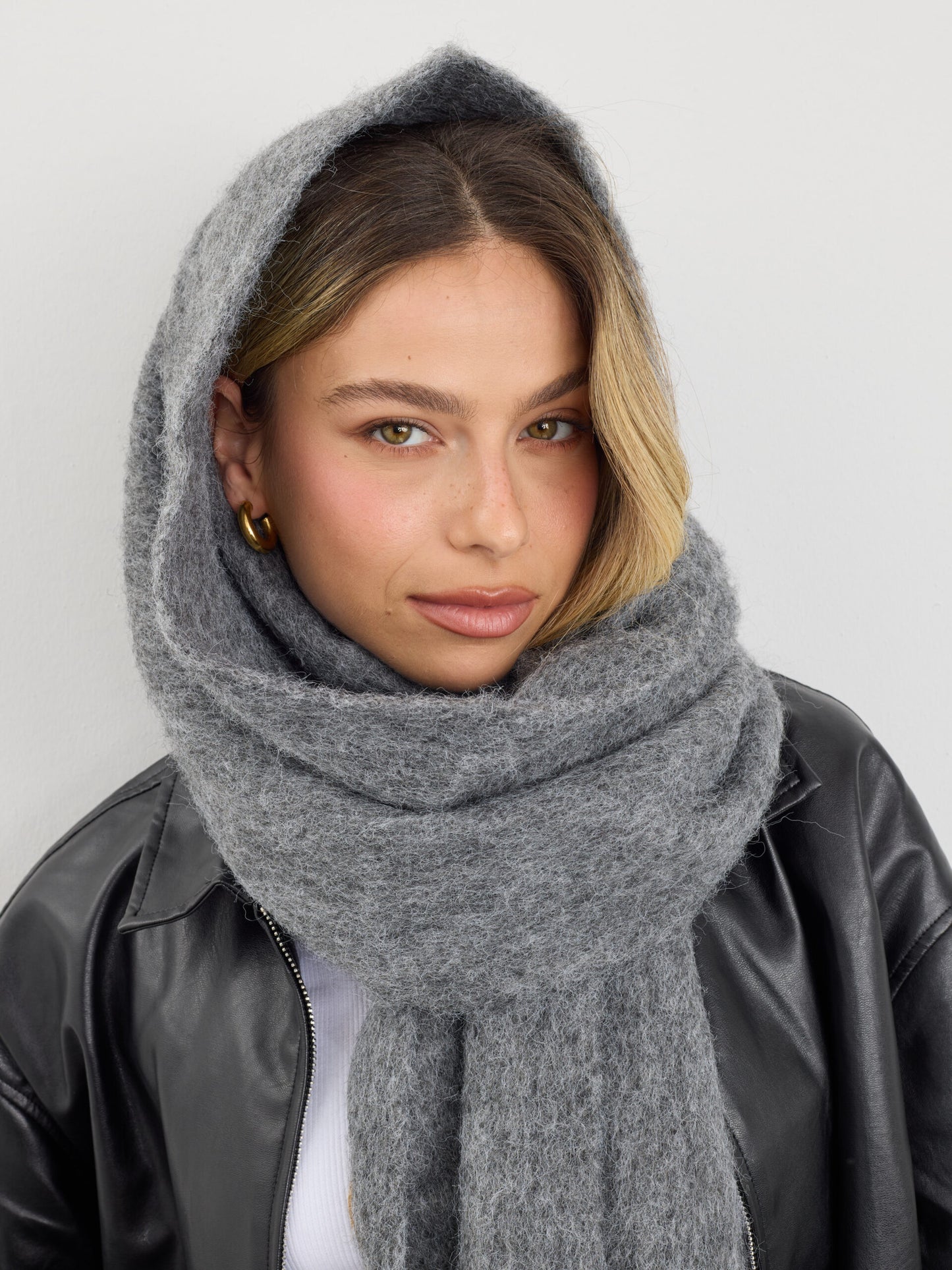 צעיף צמר  | אפור