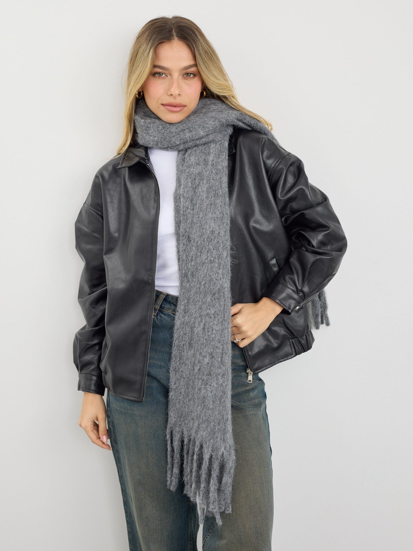 צעיף צמר  | אפור