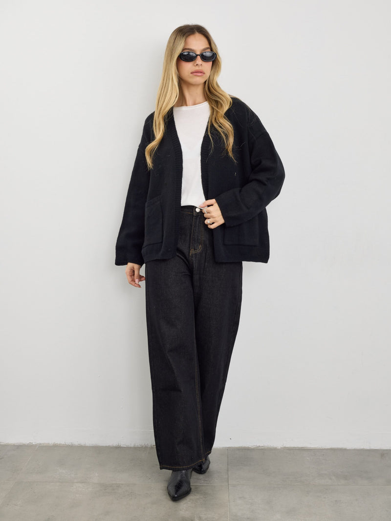 קרדיגן  צמר אמיליה | שחור