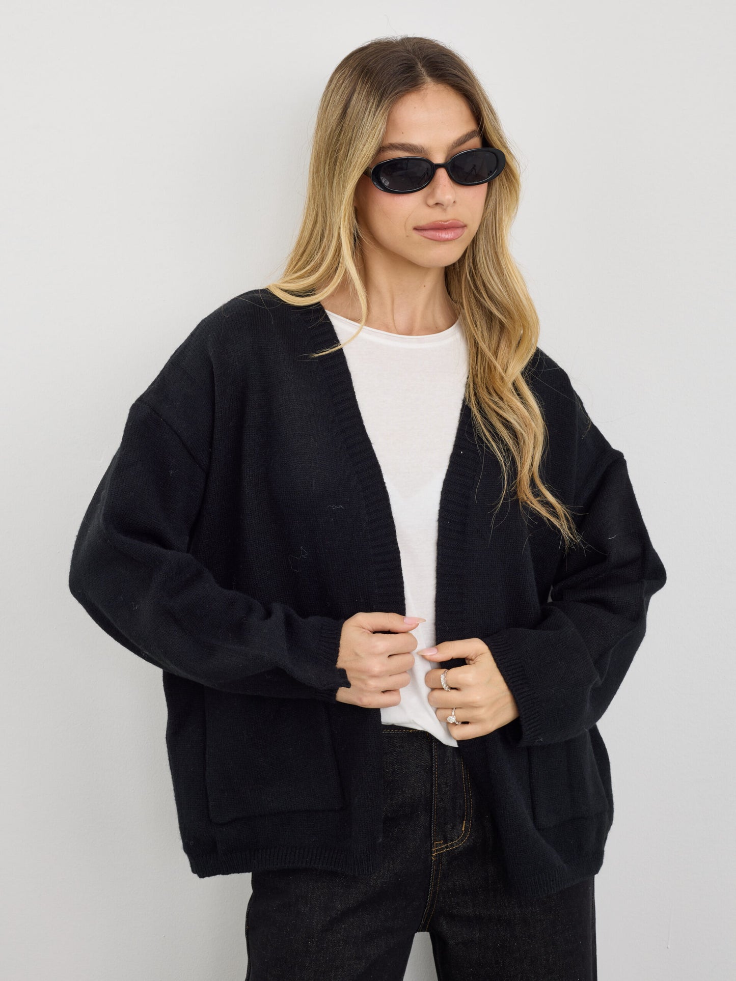 קרדיגן  צמר אמיליה | שחור