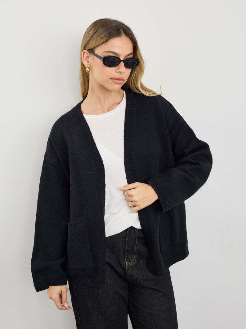 קרדיגן  צמר אמיליה | שחור