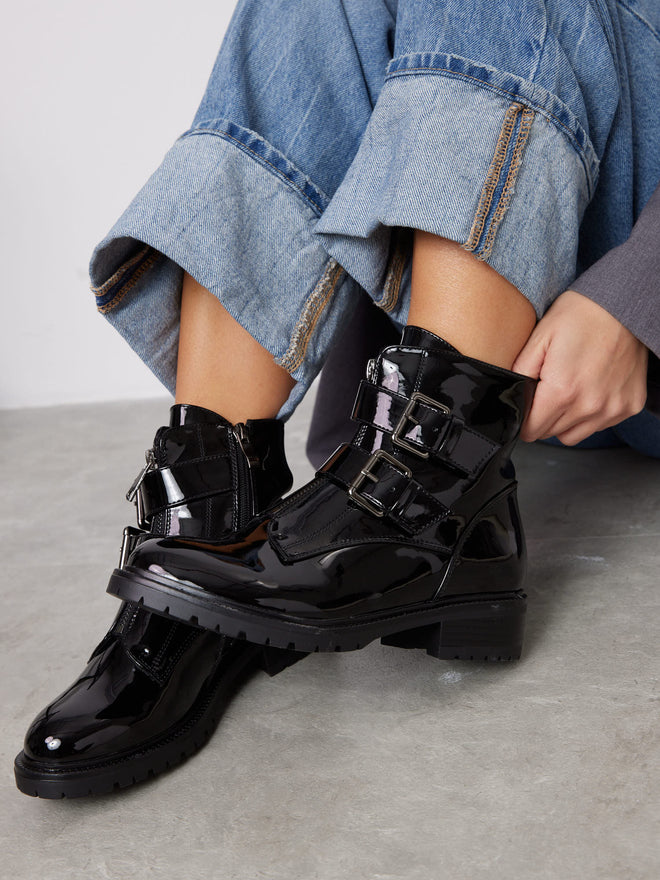 מגפון עקב לנשים שחור לק